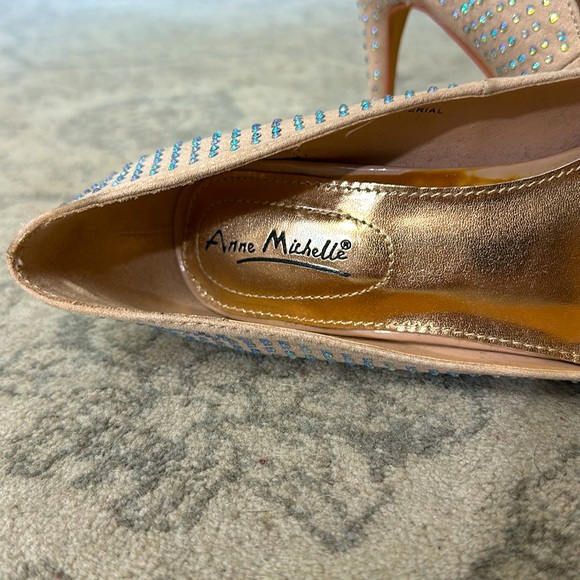 Anne Michelle Pink Rhinestone Stilettos - Picture 4 of 11